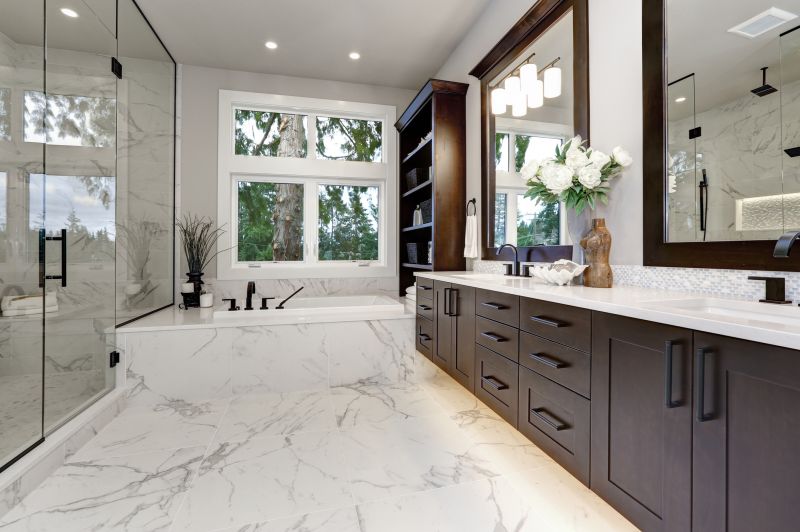Elegant bathroom with natural materials
